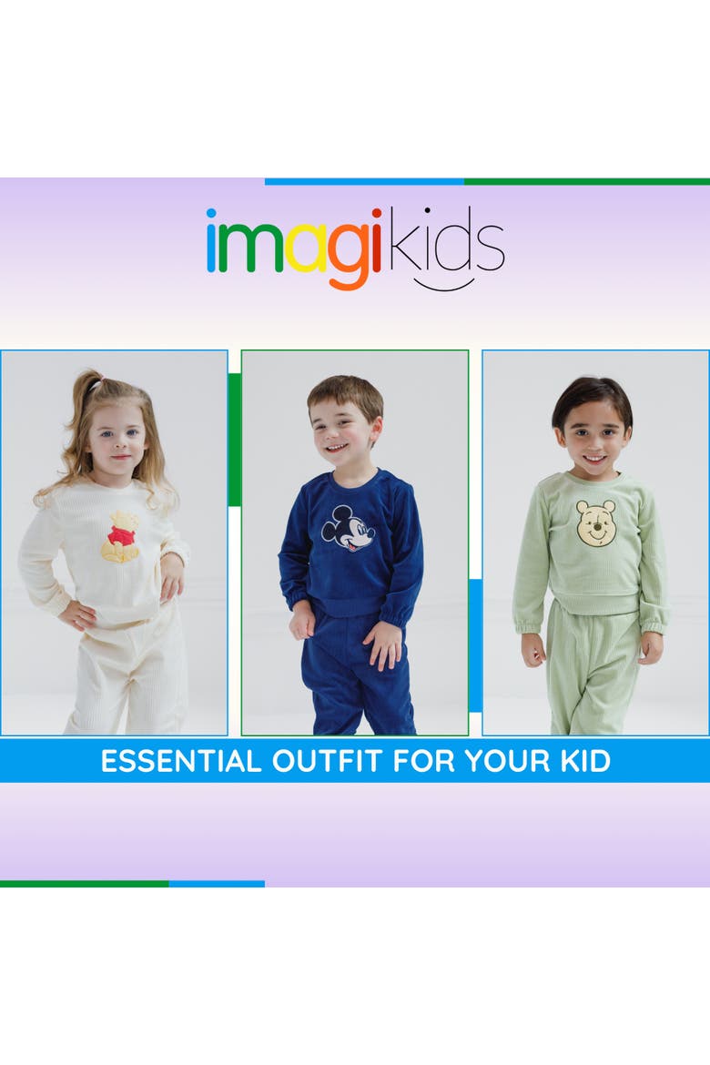 Winnie the Pooh Velour 2-Piece Sweatshirt and Pants Set, Alternate, color, Sage Winnie the Pooh