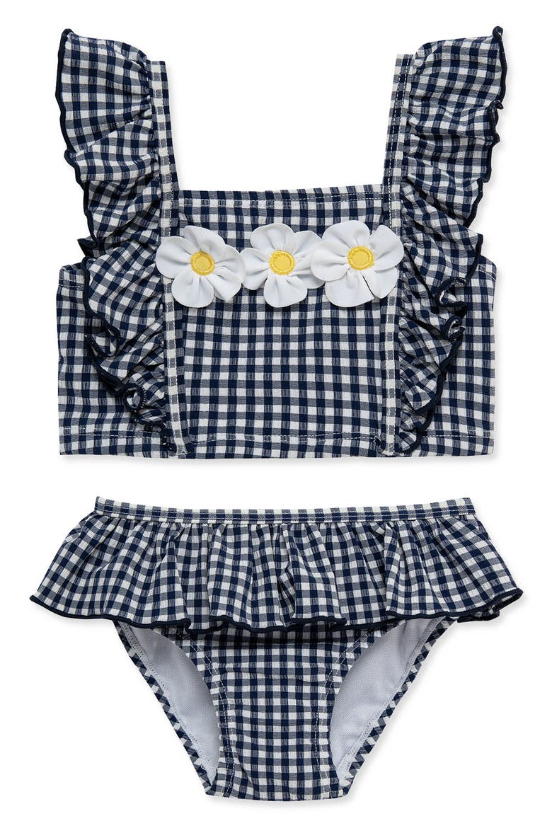 Gingham UPF 50+ 2-Piece Swimsuit, Main, color, BLUE