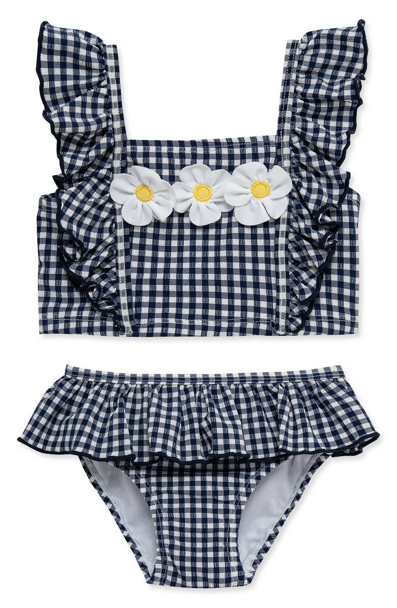 Little Me Gingham UPF 50+ 2-Piece Swimsuit, Main, color, 