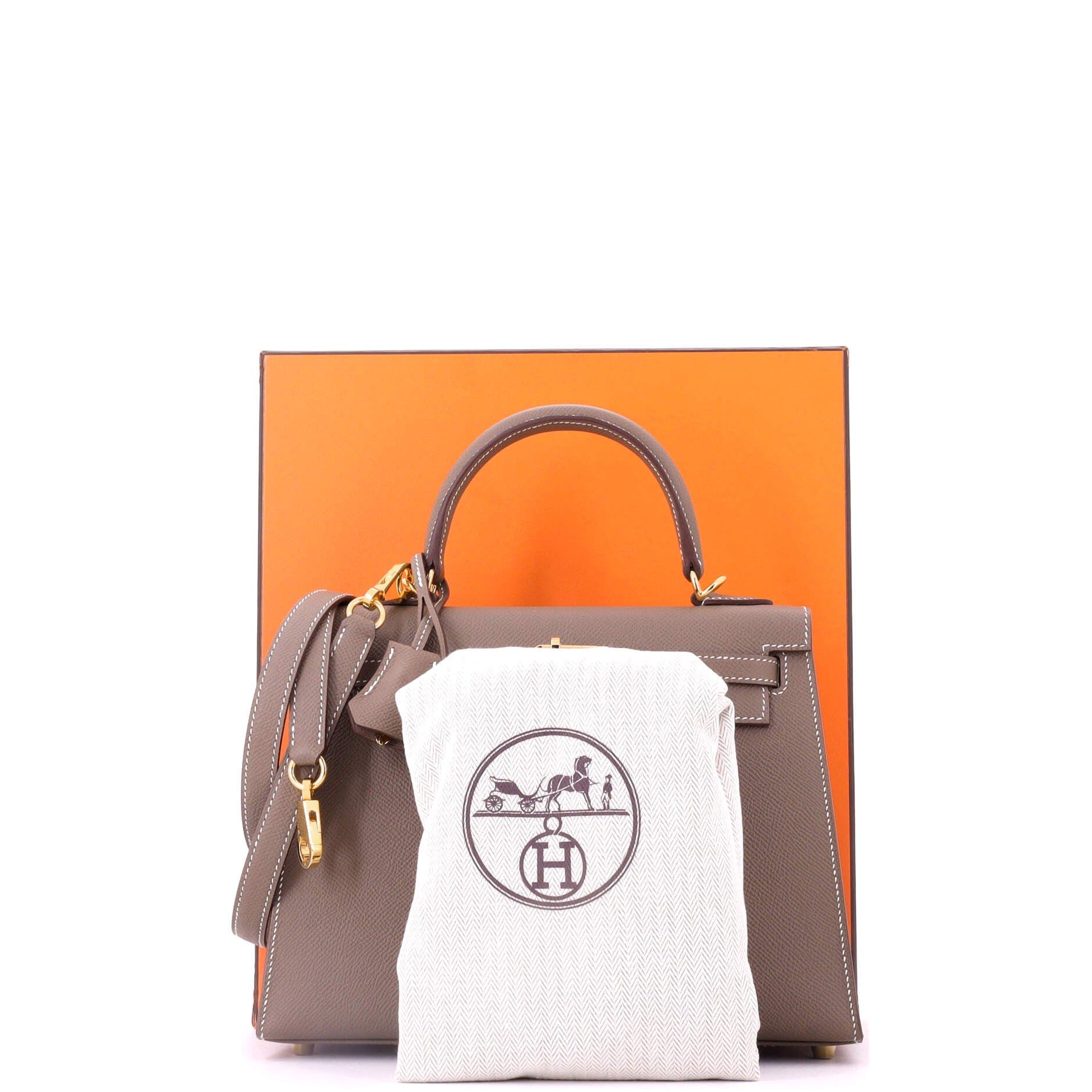 Pre-Owned Hermes Kelly Handbag Grey Epsom with Gold Hardware 25, Alternate, color, Etoupe