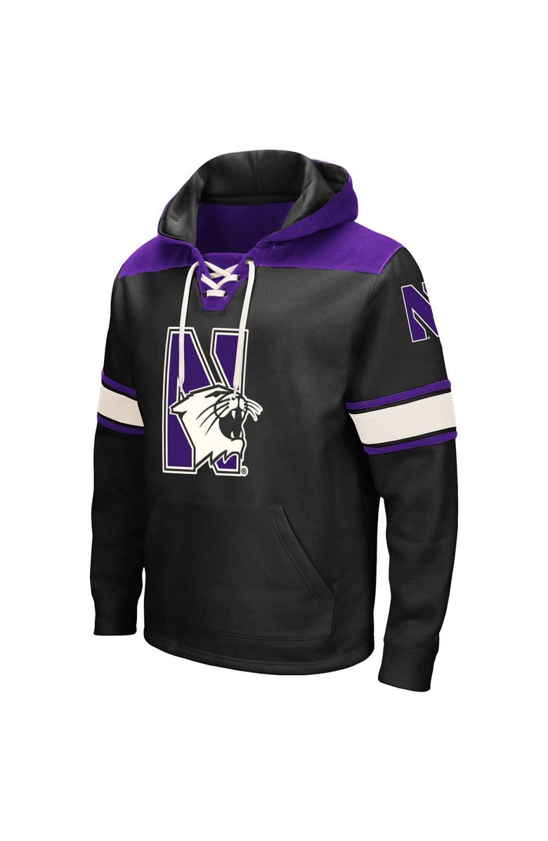 COLOSSEUM Men's Colosseum Black Northwestern Wildcats 2.0 Lace-Up Pullover Hoodie, Alternate, color, Black