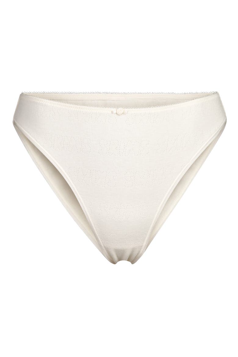Pointelle Logo Briefs, Alternate, color, BONE