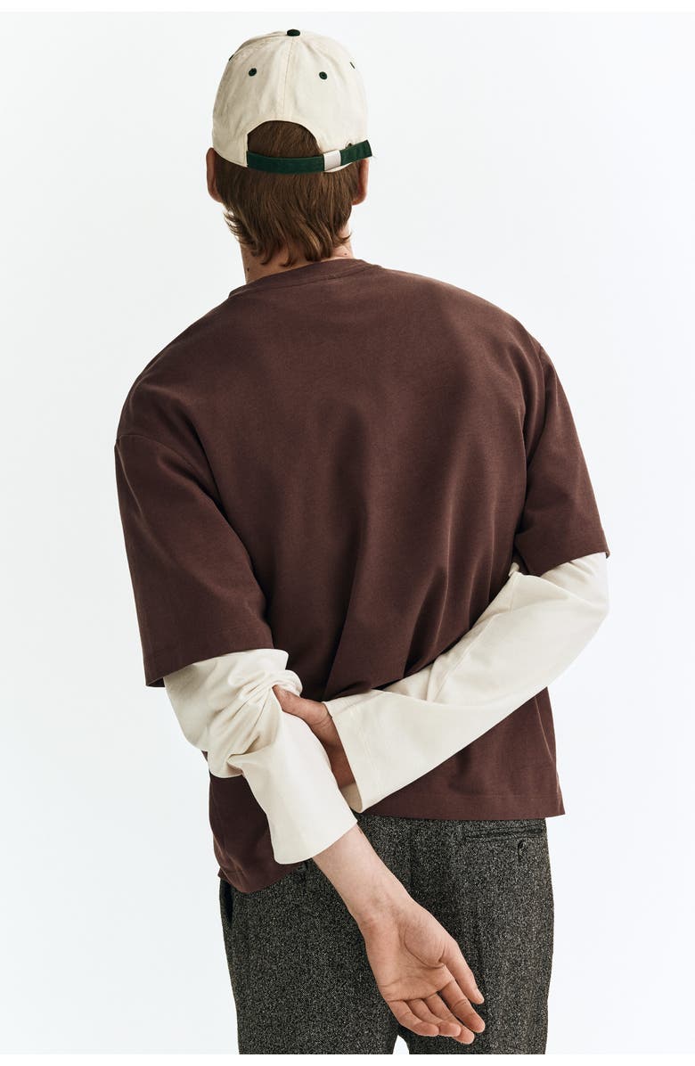 H&M Loose Fit Boxy-style T-shirt, Alternate, color, Dark Brown