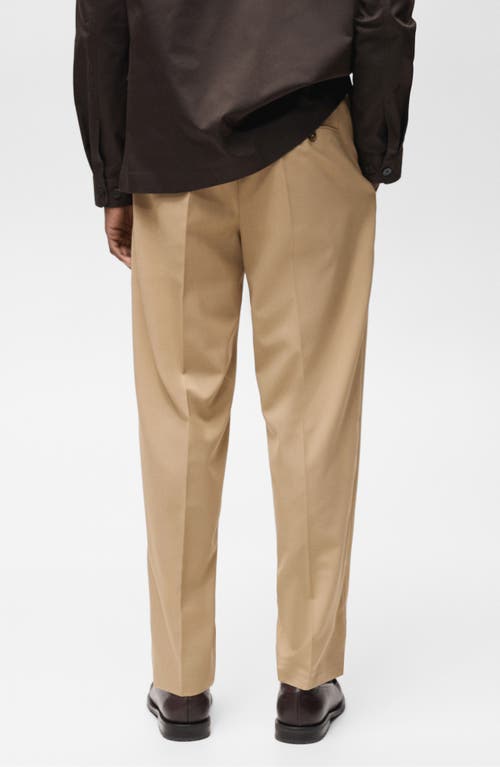 Mango Slim Fit Pants In Medium Brown