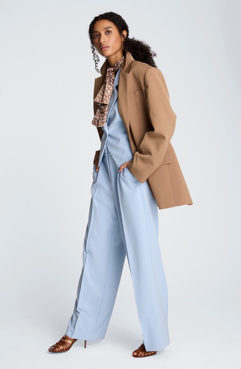 Kenneth Cole High Waist Pintuck Wide Leg Pants, Alternate, color, Blue Dawn