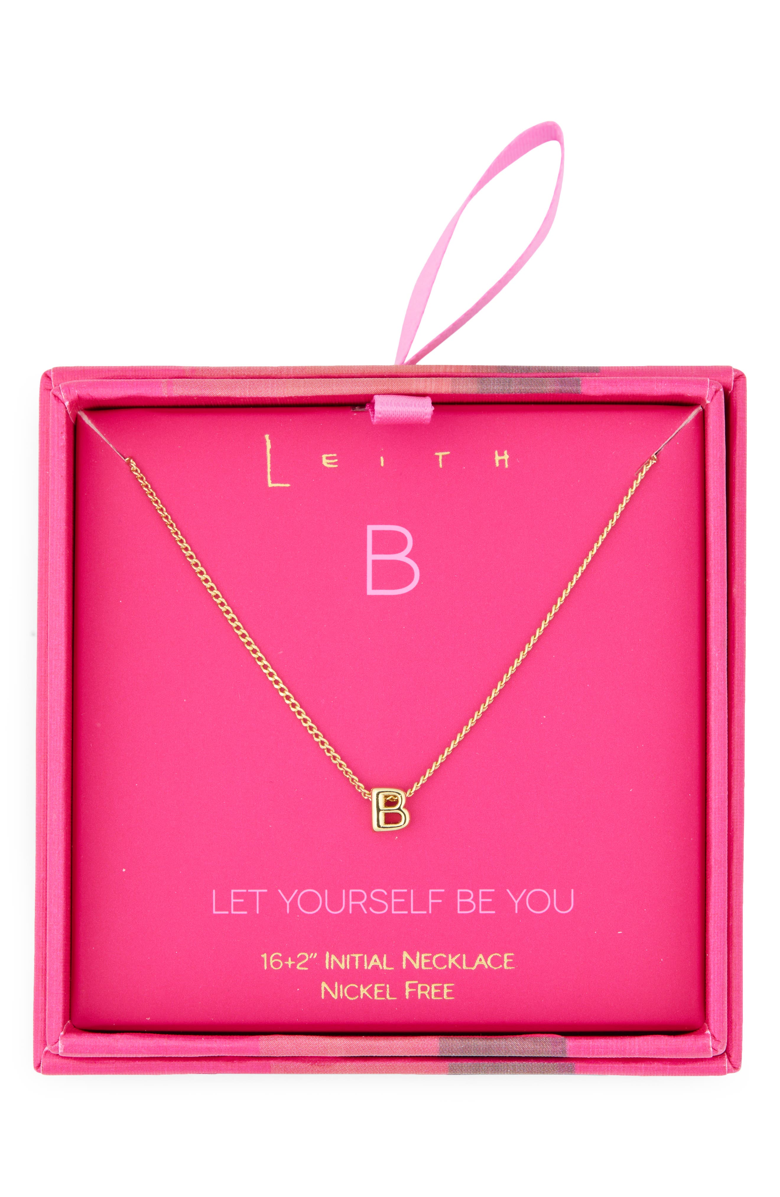 Leith Let Yourself Be You Bubble Initial Pendant Necklace