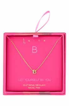 Let Yourself Be You Bubble Initial Pendant Necklace