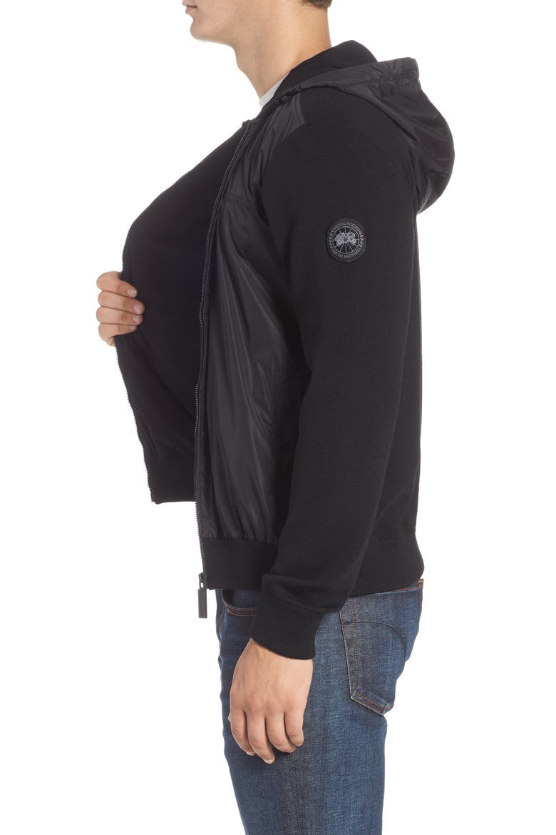 Black Label Windbridge Regular Fit Hooded Sweater Jacket, Alternate, color, BLACK