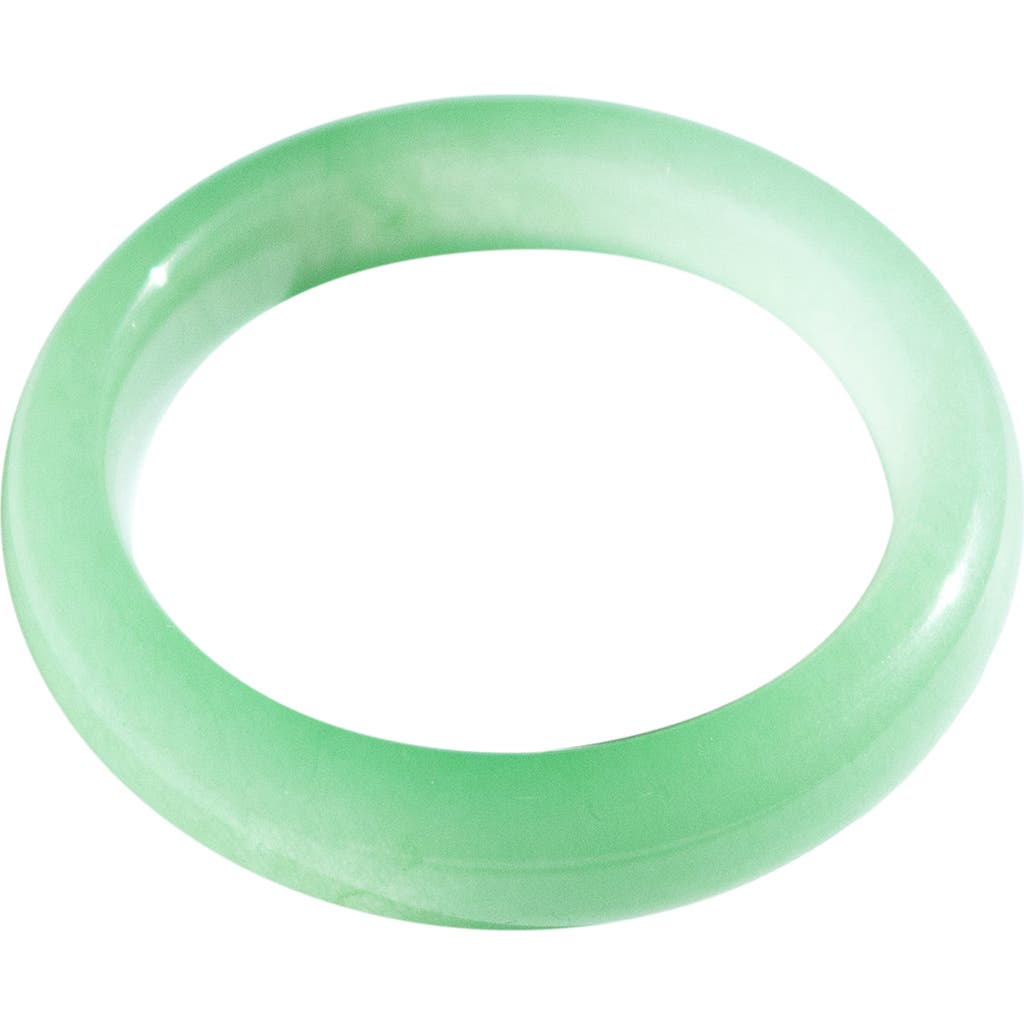 Seree Silk Collection Agave Classic Cyan Jade Stone Bangle In Green