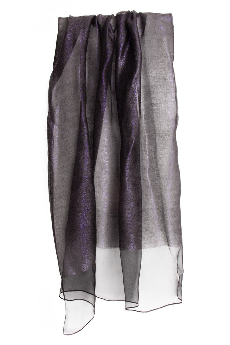 Sheer Silk Scarf, Alternate, color, NAVY