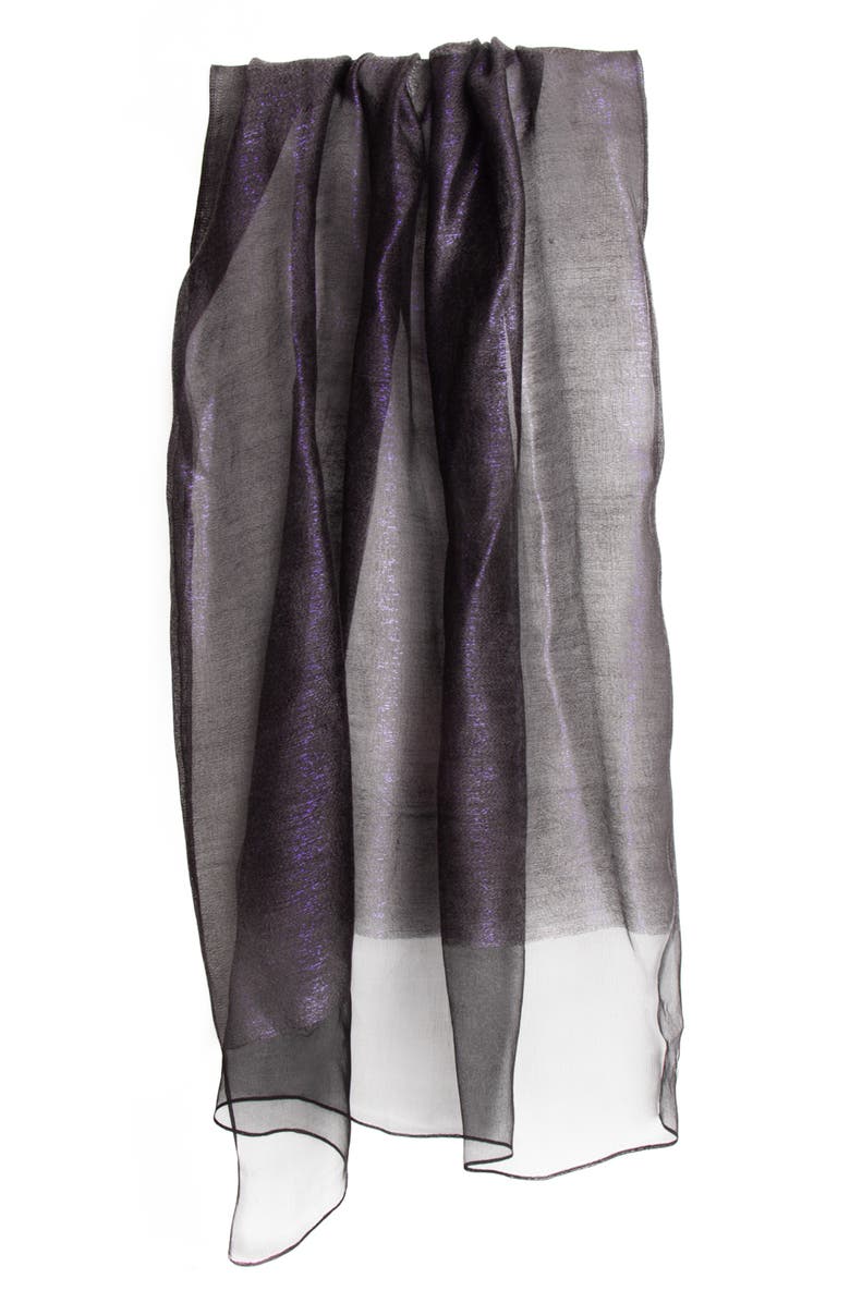 SAACHI Sheer Silk Scarf, Alternate, color, Navy