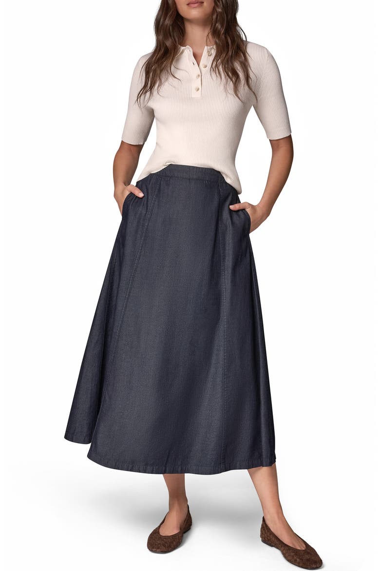 A-Line Chambray Skirt, Alternate, color, DUTCHESS