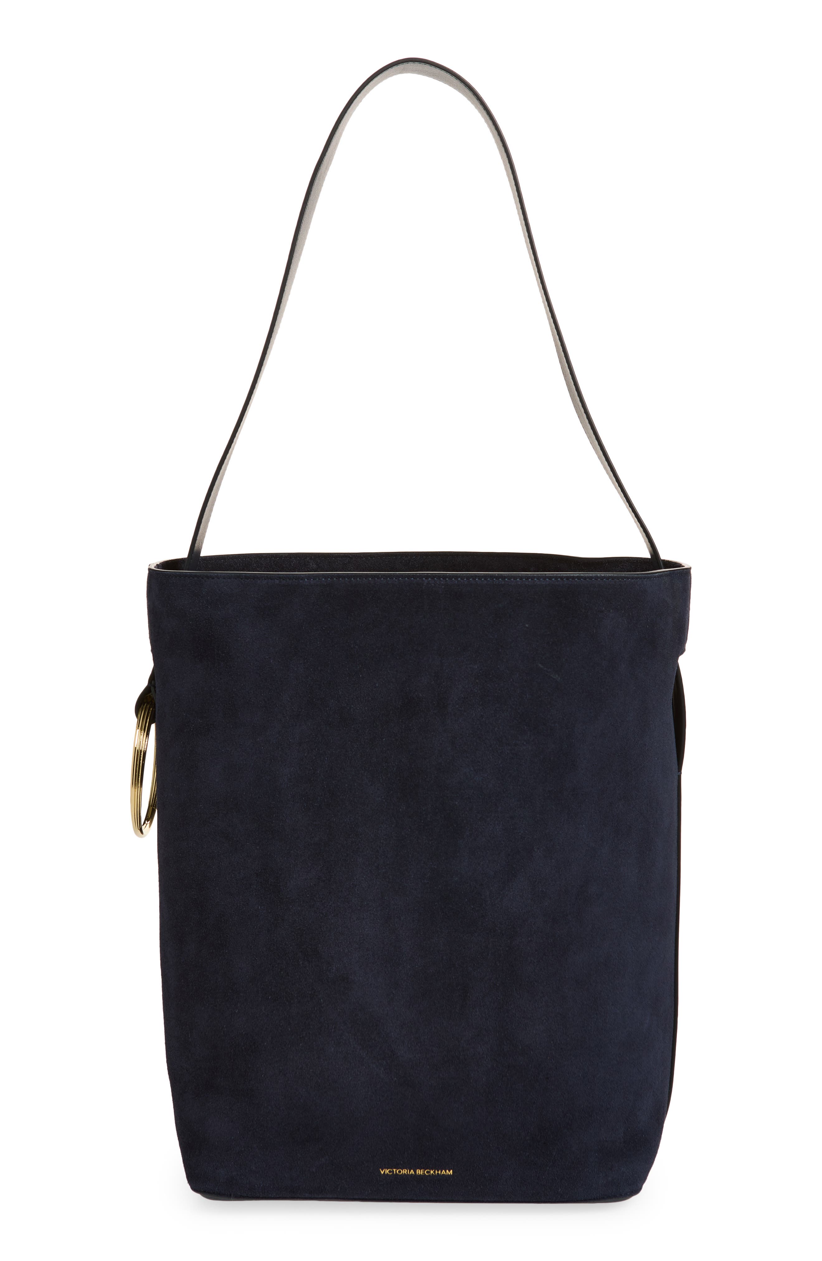Victoria Beckham Dia North/South Bucket Bag, Main, color, Navy
