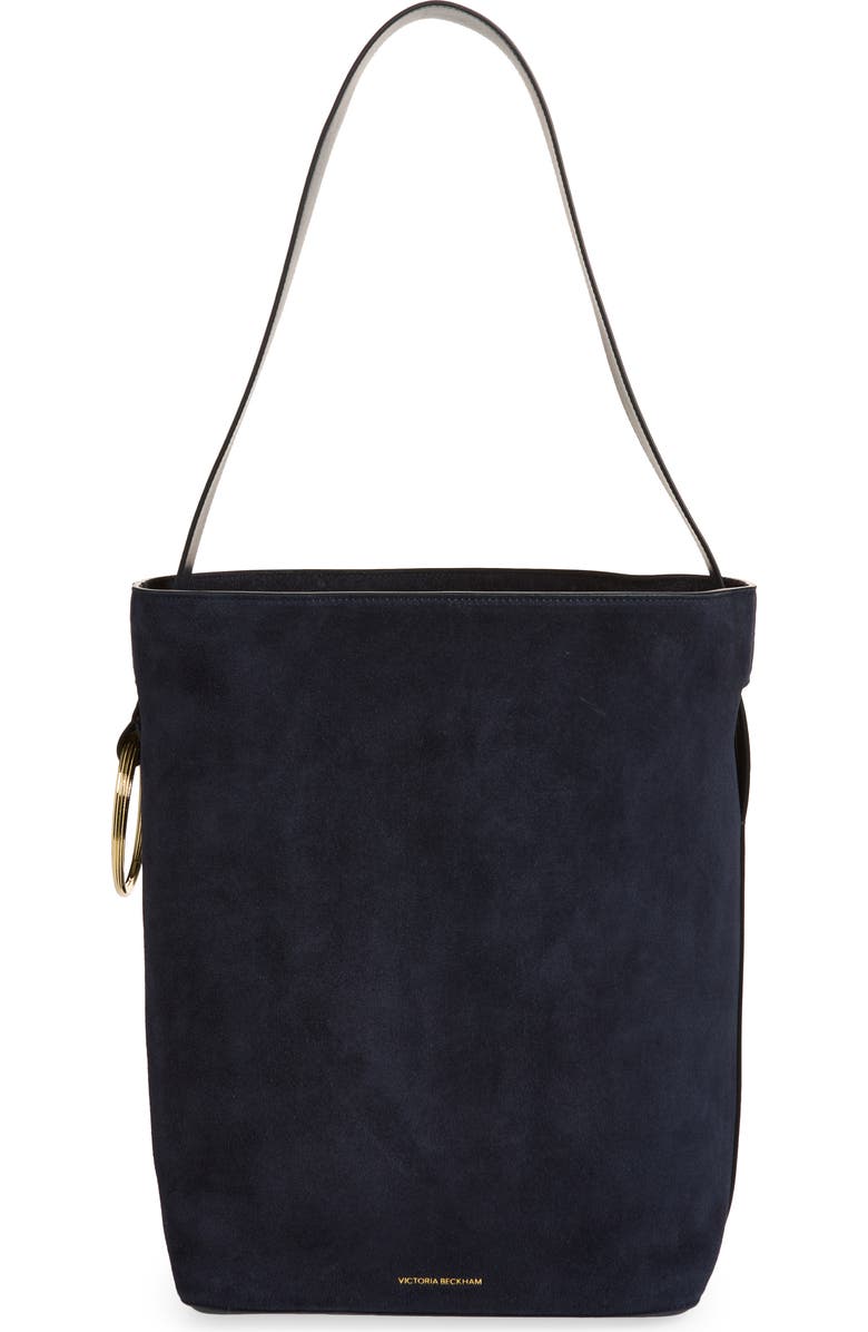 Victoria Beckham Dia North/South Bucket Bag, Main, color, Navy