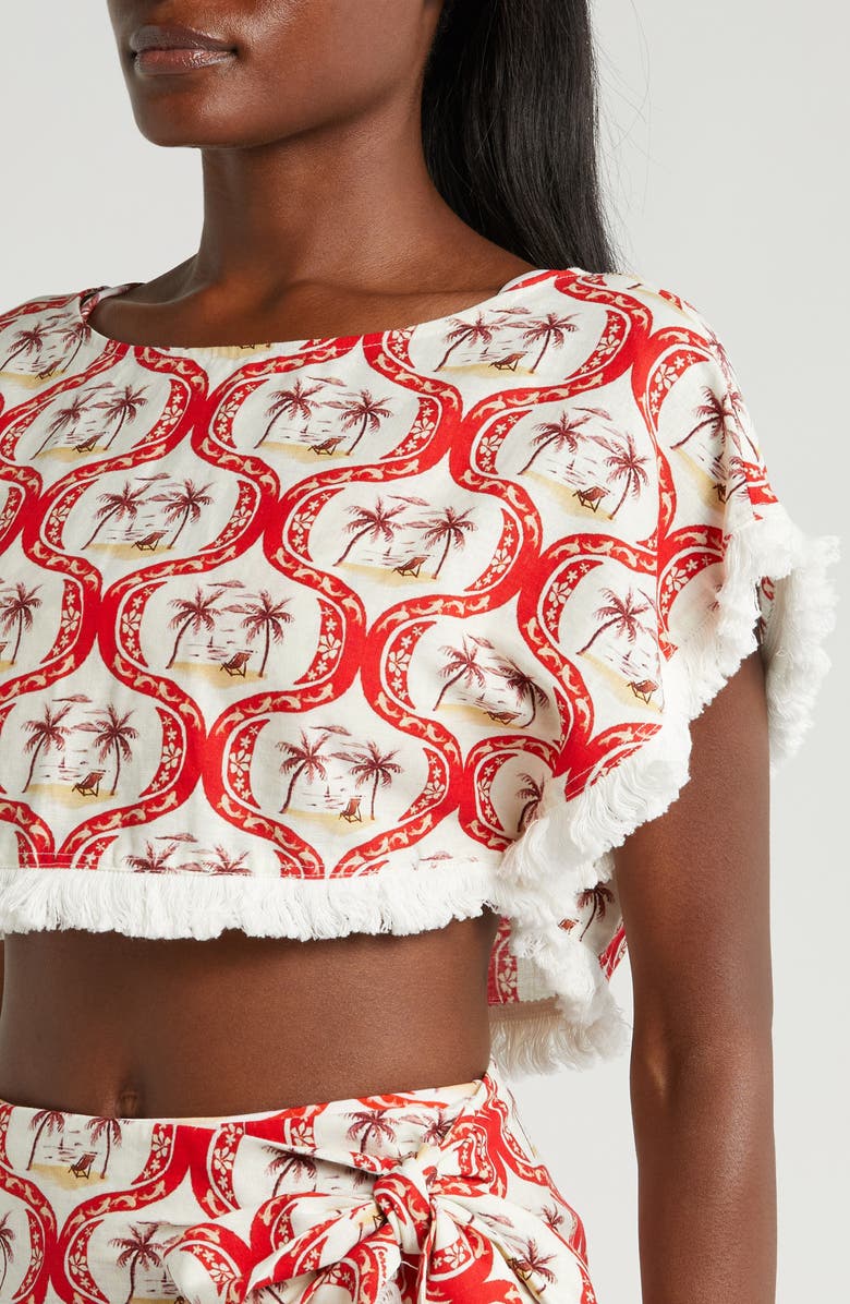 FARM Rio Summer Beach Cover-Up Crop Top, Alternate, color,