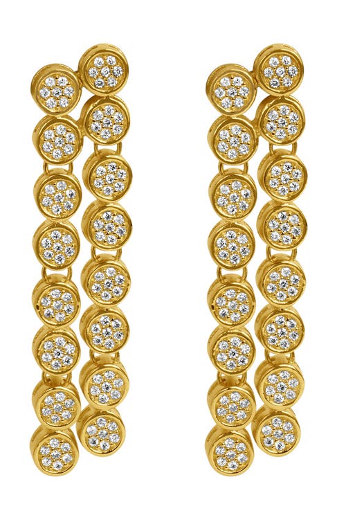 Dean Davidson Mirabeau Pavé Cubic Zirconia Drop Earrings in White Topaz/Gold 