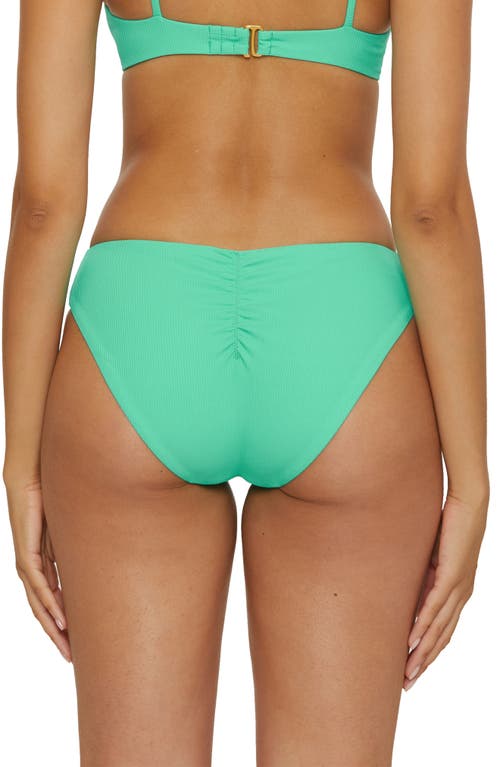 Becca Modern Edge Ribbed Hipster Bikini Bottoms In Aqua Sea