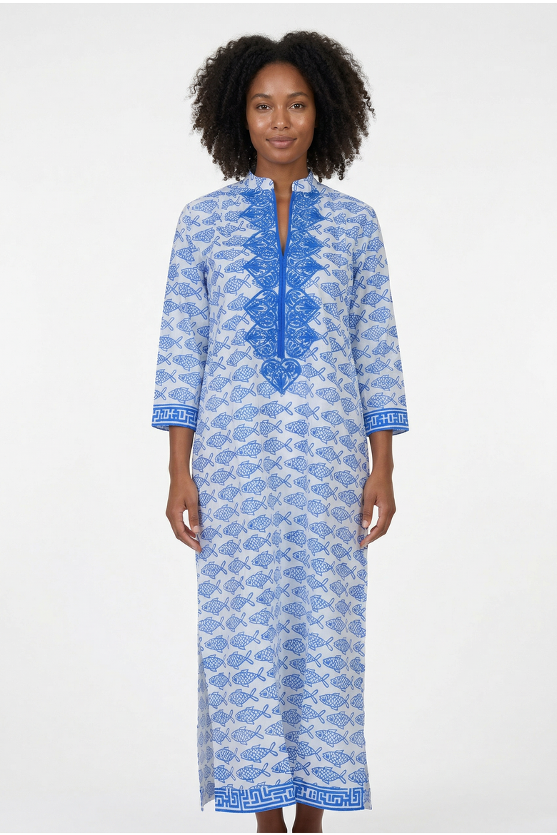Clorinda Long Kurta, Alternate, color, Blue Coi