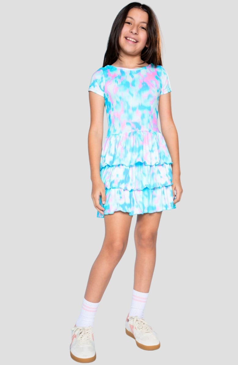 PixieLane Kids' Short Sleeve Triple Ruffle Dress, Alternate, color,