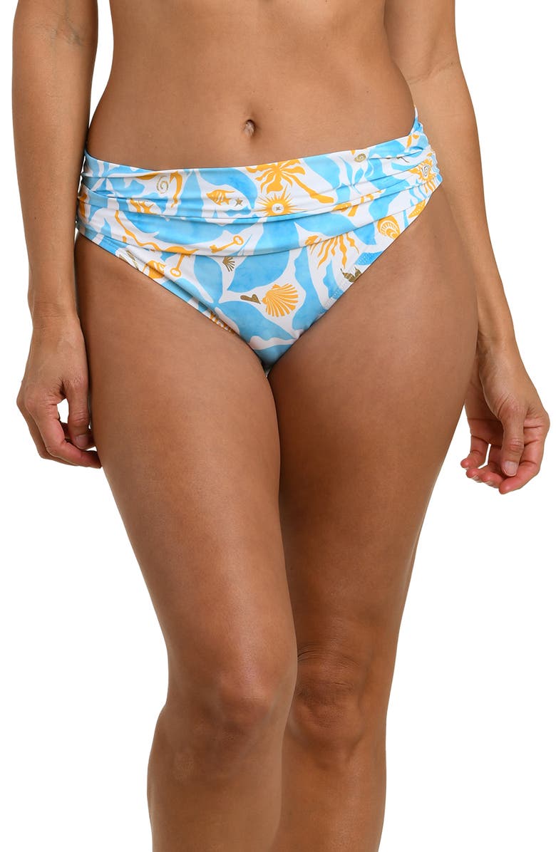 La Blanca Trinket Shirred Hipster Bikini Bottoms, Main, color, 