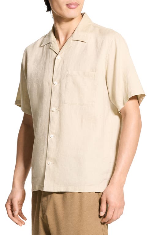 THEORY THEORY NOLL SHORT SLEEVE LINEN BUTTON-UP CAMP SHIRT