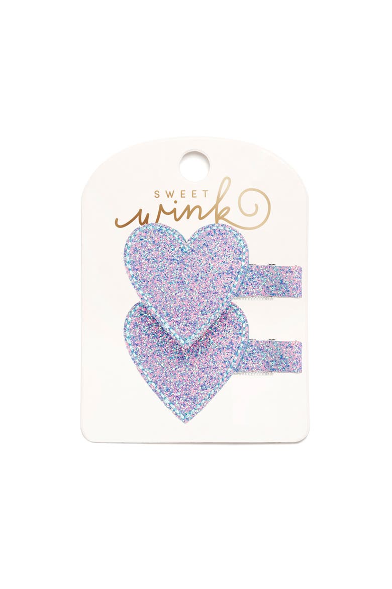 Blue Heart Clip Set, Main, color, Blue