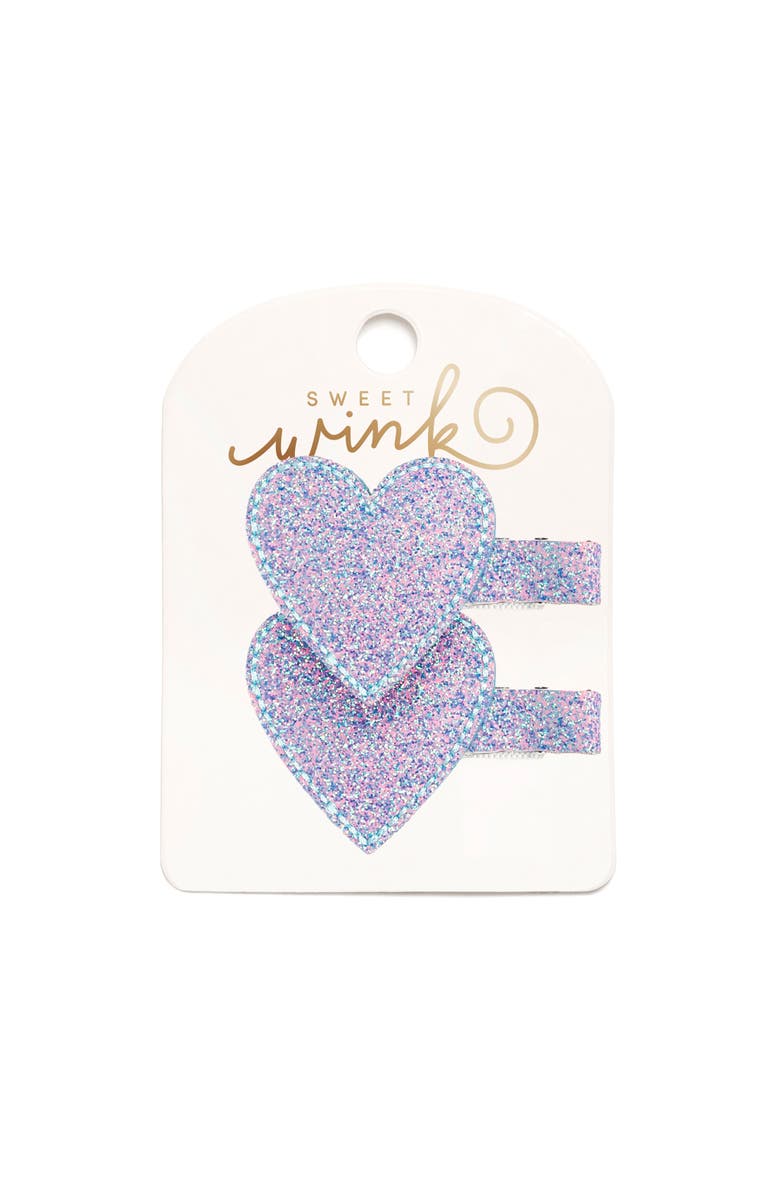 Sweet Wink Blue Heart Clip Set, Main, color, Blue