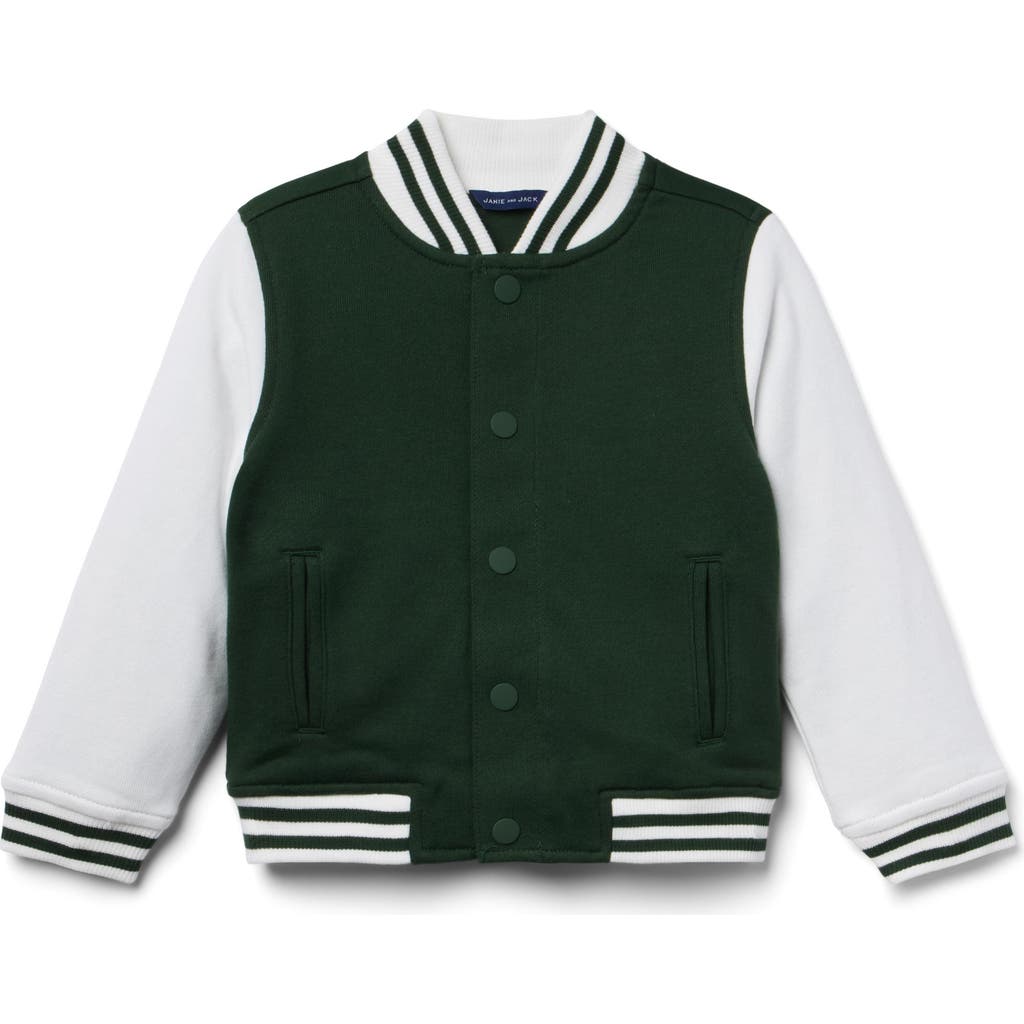 Janie And Jack The Classic Bomber Jacket In Green