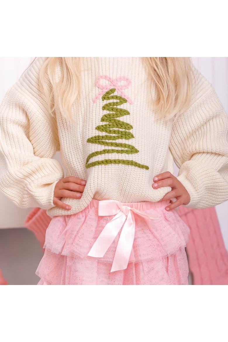 Christmas Tree Knit Sweater, Alternate, color, Natural