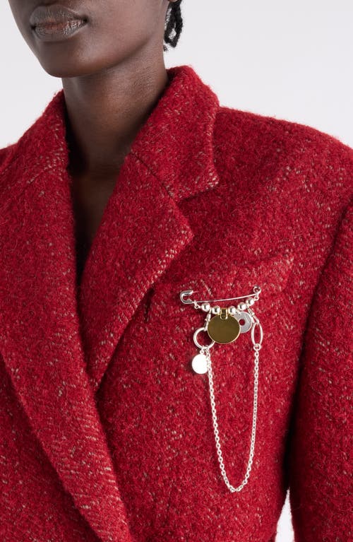 Isabel Marant Bonnie Charm & Draped Chain Brooch In Metallic