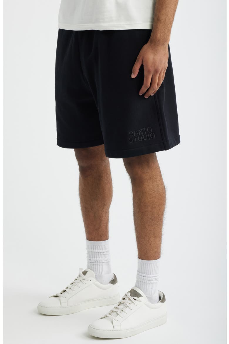 Forever Santo Studio Roma Drawstring Shorts, Alternate, color, BLACK