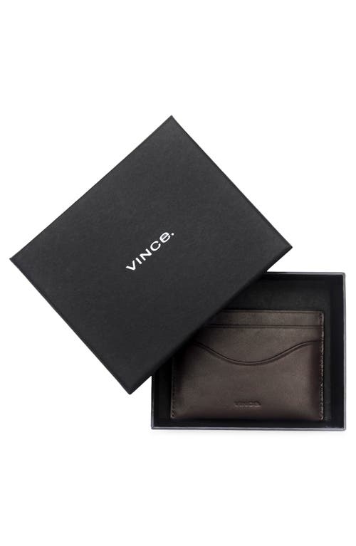Vince Nappa Leather Card Case In Brown