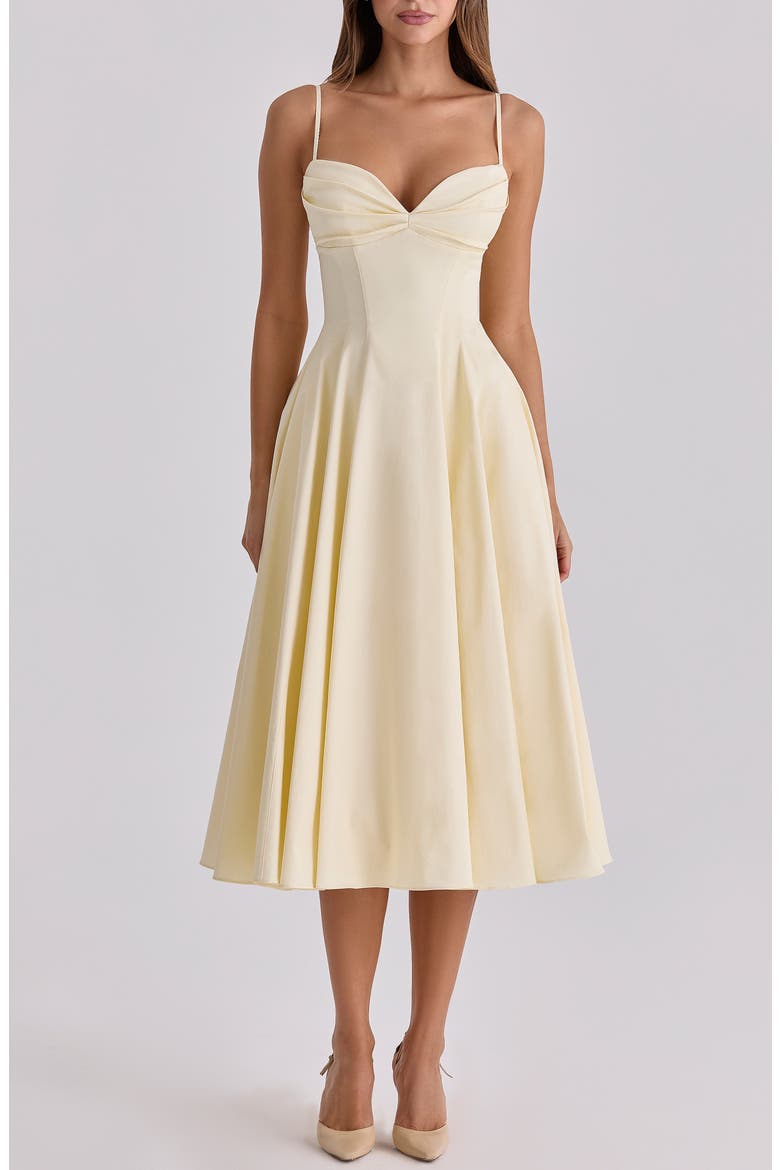lemon cocktail dress Yuri Sleeveless Lemon Print Midi Dress Yellow LARGE