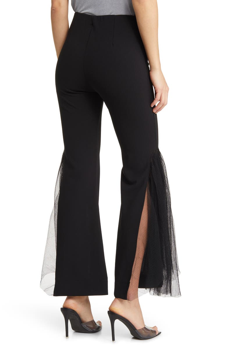 NIKKI LUND Molly Mesh Flare Pants, Alternate, color, Black