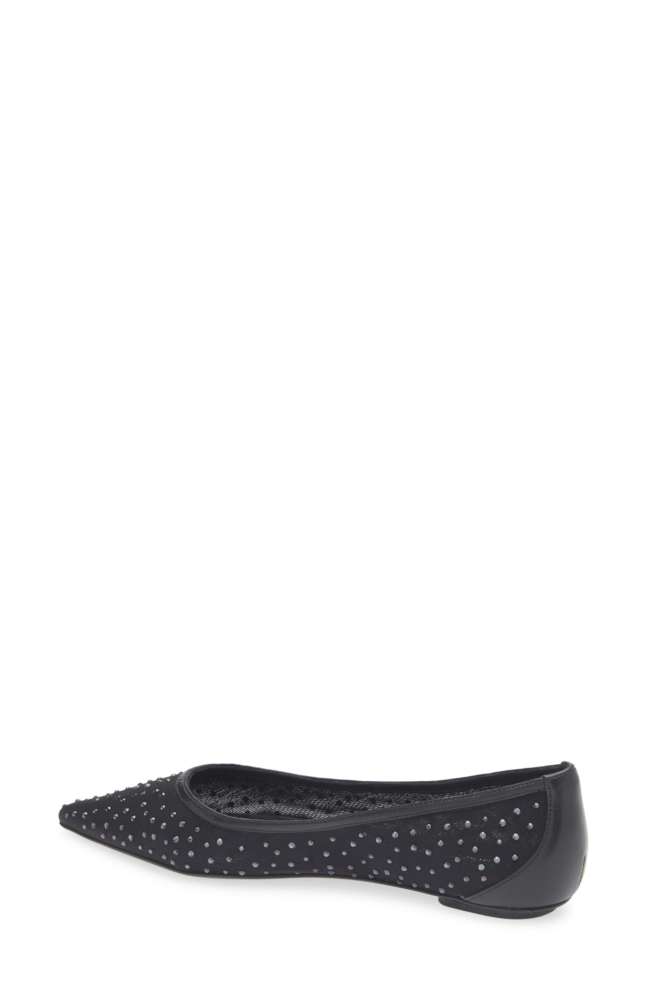 Stuart Weitzman Emilia Mesh Flat, Alternate, color, Black