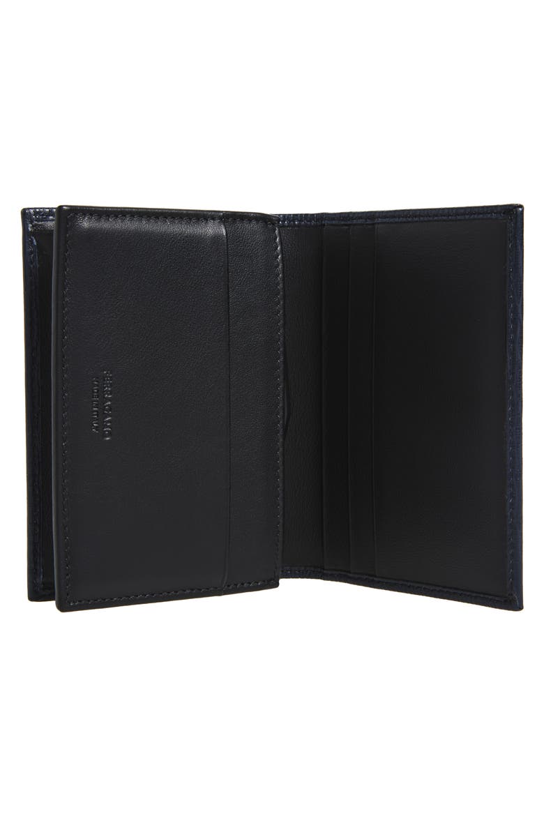 Revival Hammered Leather Bifold Card Holder, Alternate, color, DEEP OCEAN