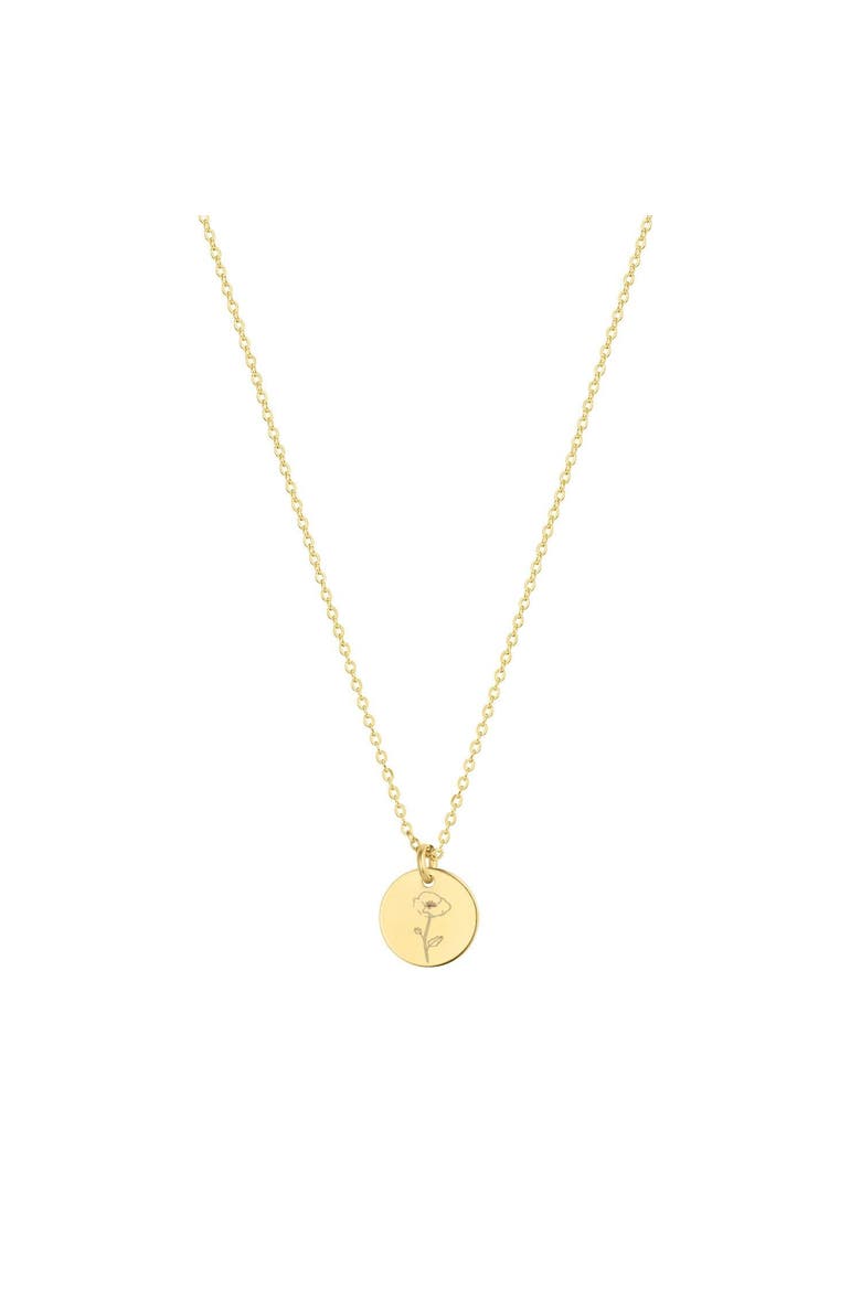 Lily Birth Flower Necklace, Main, color, Gold / August