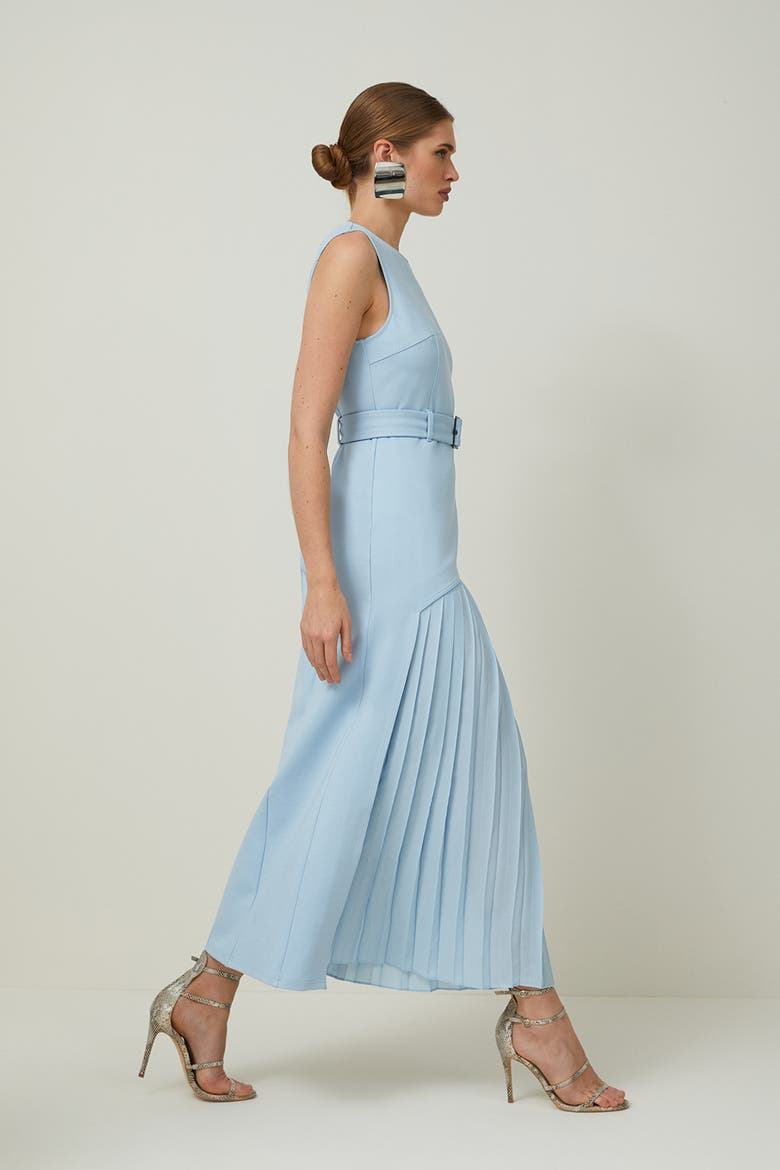 Jersey Pleated Maxi Dress, Alternate, color, Pale Blue