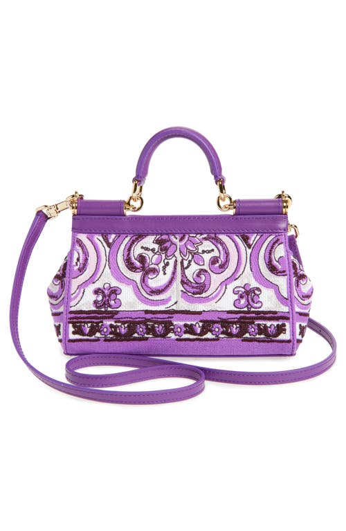Dolce & Gabbana Dolce&gabbana Small Sicily Majolica Embroidered Canvas Satchel