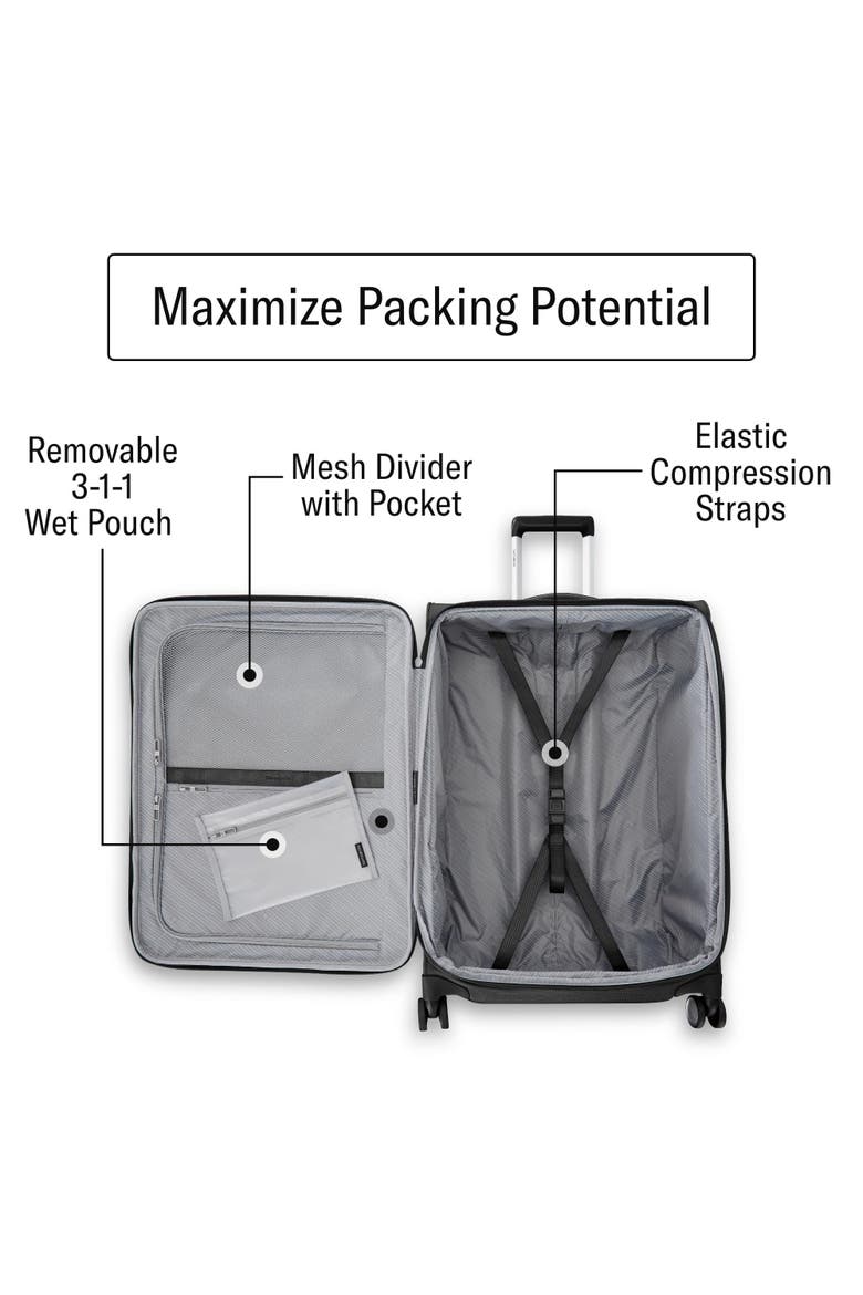 UpLIFT Softside Expandable 20" Carry On Spinner Luggage, Alternate, color, Black
