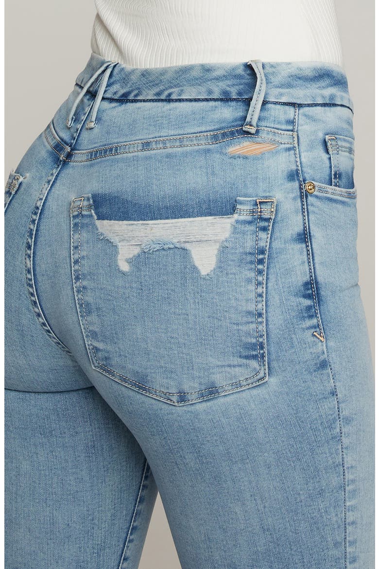 Good Legs Chewed Hem Skinny Jeans, Alternate, color, BLUE616