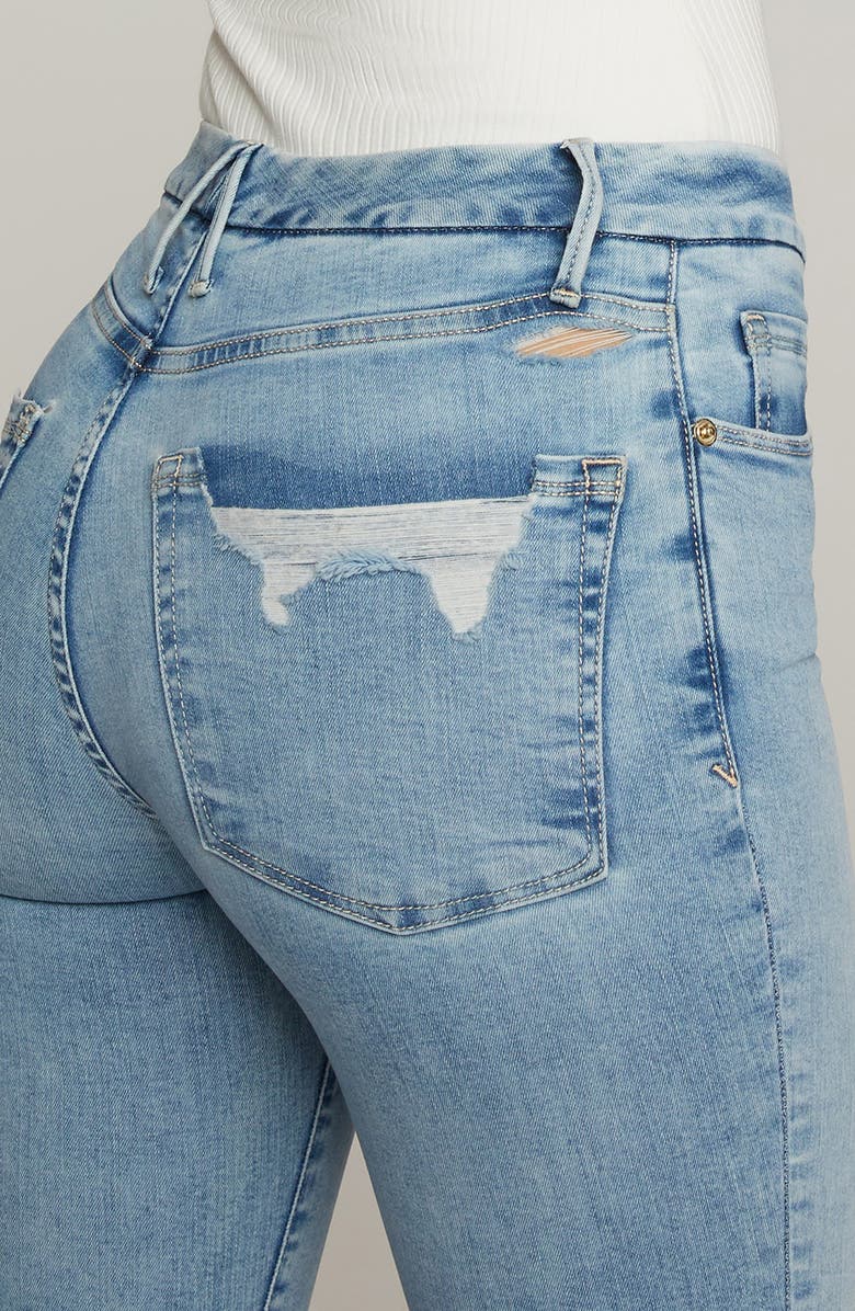 Good American Good Legs Chewed Hem Skinny Jeans, Alternate, color, 