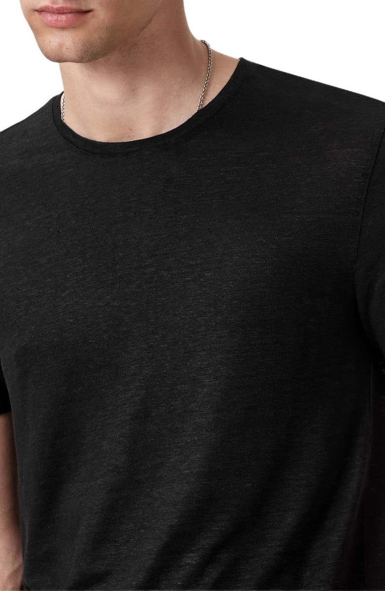 John Varvatos Mott Linen T-Shirt, Alternate, color, Black