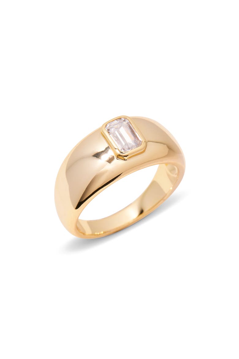 Carter Baguette Cut Cubic Zirconia Dome Ring, Main, color, GOLD