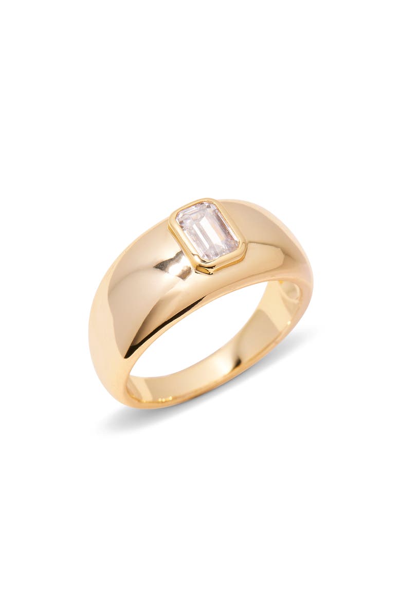 Brook and York Carter Baguette Cut Cubic Zirconia Dome Ring, Main, color, Gold