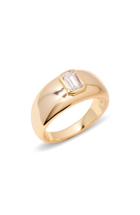 Carter Baguette Cut Cubic Zirconia Dome Ring