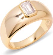 Brook and York Carter Baguette Cut Cubic Zirconia Dome Ring