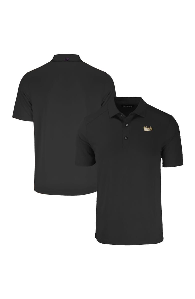 Cutter & Buck Men's Cutter & Buck Black Vanderbilt Commodores Vault Forge Eco Stretch Recycled Polo, Main, color, Black