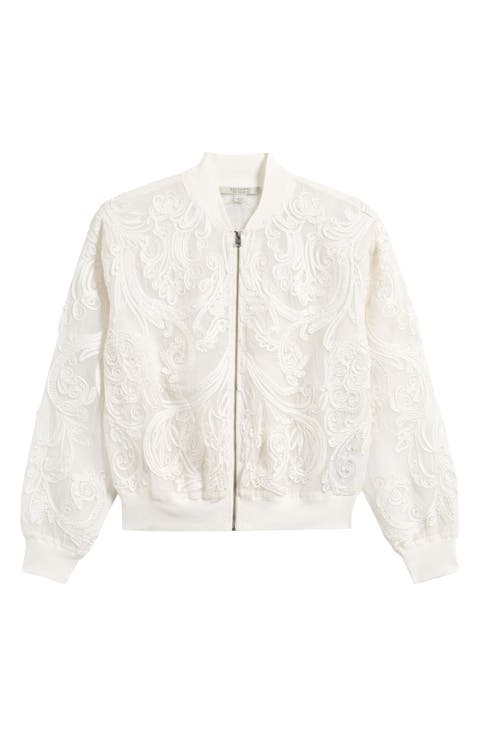 Jade Embroidered Bomber Jacket