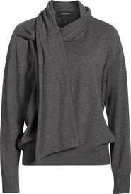 Halogen® Crewneck Scarf Sweater